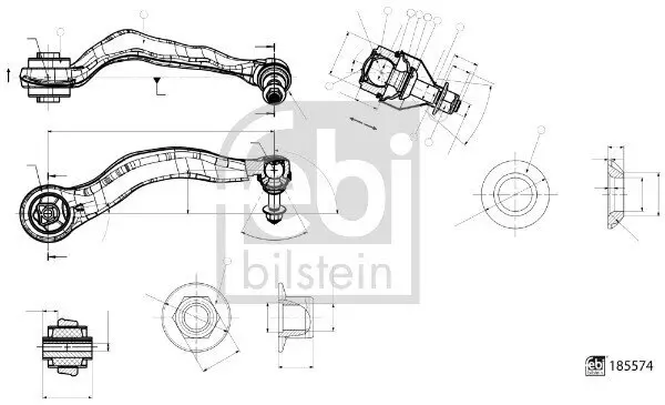 Lenker, Radaufhängung unten vorne Vorderachse rechts FEBI BILSTEIN 185574
