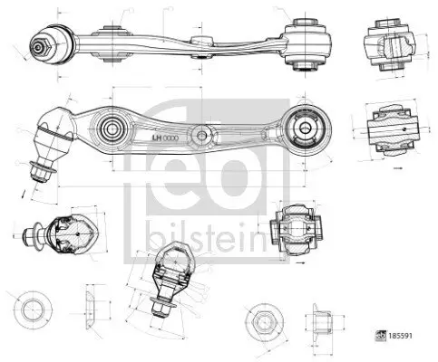 Lenker, Radaufhängung Vorderachse links unten hinten außen FEBI BILSTEIN 185591