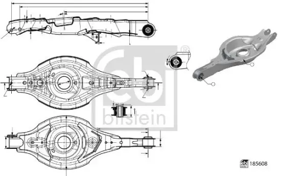 Lenker, Radaufhängung Hinterachse rechts außen unten FEBI BILSTEIN 185608 Bild Lenker, Radaufhängung Hinterachse rechts außen unten FEBI BILSTEIN 185608