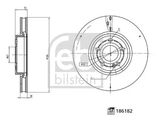 Bremsscheibe Vorderachse FEBI BILSTEIN 186182