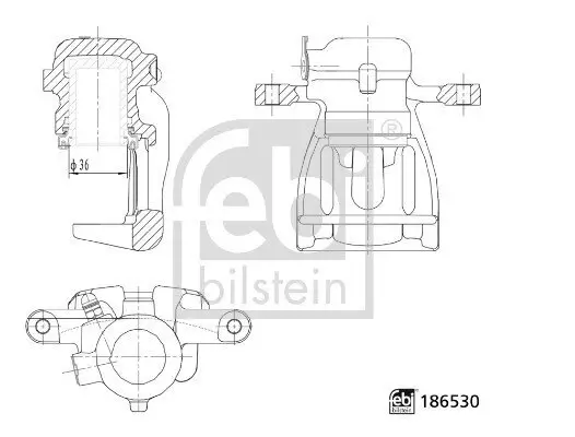 Bremssattel Hinterachse rechts FEBI BILSTEIN 186530 Bild Bremssattel Hinterachse rechts FEBI BILSTEIN 186530