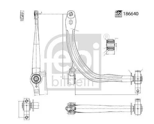 Lenker, Radaufhängung FEBI BILSTEIN 186640 Bild Lenker, Radaufhängung FEBI BILSTEIN 186640