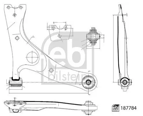 Lenker, Radaufhängung Vorderachse rechts FEBI BILSTEIN 187784 Bild Lenker, Radaufhängung Vorderachse rechts FEBI BILSTEIN 187784