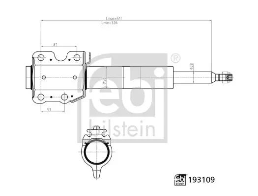 Stoßdämpfer Vorderachse links Vorderachse rechts FEBI BILSTEIN 193109 Bild Stoßdämpfer Vorderachse links Vorderachse rechts FEBI BILSTEIN 193109