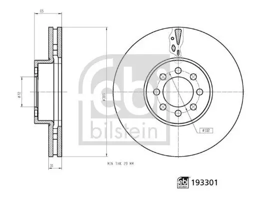 Bremsscheibe Vorderachse FEBI BILSTEIN 193301