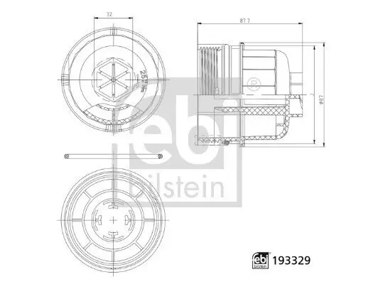 Deckel, Ölfiltergehäuse FEBI BILSTEIN 193329 Bild Deckel, Ölfiltergehäuse FEBI BILSTEIN 193329