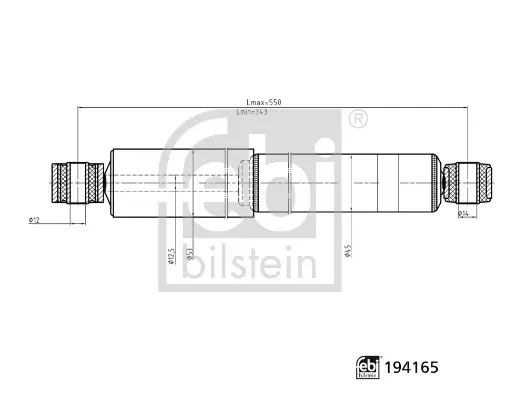 Stoßdämpfer Hinterachse links Hinterachse rechts FEBI BILSTEIN 194165 Bild Stoßdämpfer Hinterachse links Hinterachse rechts FEBI BILSTEIN 194165