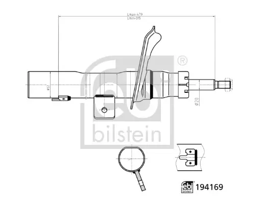 Stoßdämpfer Vorderachse links FEBI BILSTEIN 194169 Bild Stoßdämpfer Vorderachse links FEBI BILSTEIN 194169