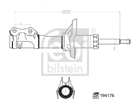 Stoßdämpfer Vorderachse links Vorderachse rechts FEBI BILSTEIN 194176 Bild Stoßdämpfer Vorderachse links Vorderachse rechts FEBI BILSTEIN 194176