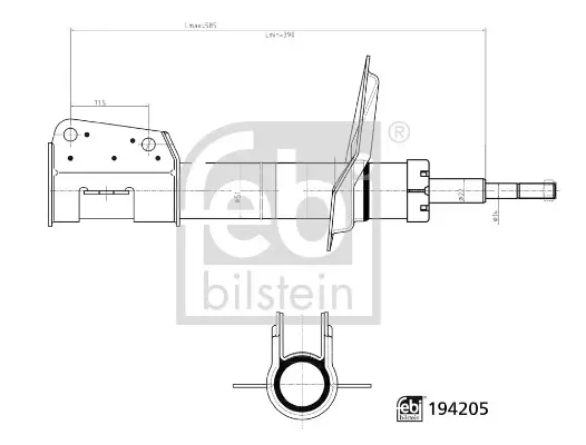 Stoßdämpfer Vorderachse links Vorderachse rechts FEBI BILSTEIN 194205 Bild Stoßdämpfer Vorderachse links Vorderachse rechts FEBI BILSTEIN 194205