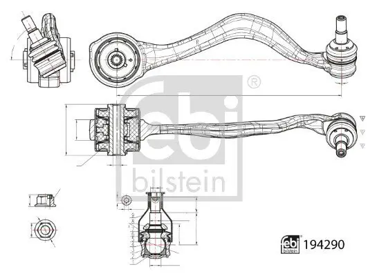 Lenker, Radaufhängung Vorderachse rechts vorne FEBI BILSTEIN 194290