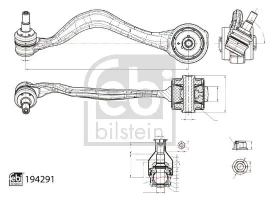 Lenker, Radaufhängung Vorderachse links vorne FEBI BILSTEIN 194291 Bild Lenker, Radaufhängung Vorderachse links vorne FEBI BILSTEIN 194291