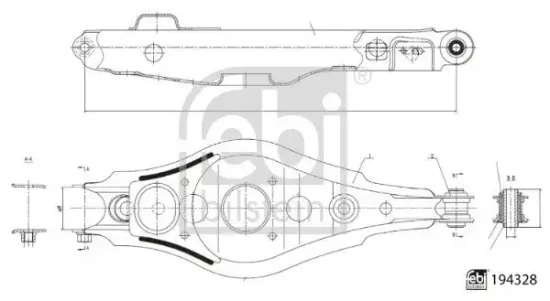 Lenker, Radaufhängung Hinterachse rechts unten hinten FEBI BILSTEIN 194328 Bild Lenker, Radaufhängung Hinterachse rechts unten hinten FEBI BILSTEIN 194328