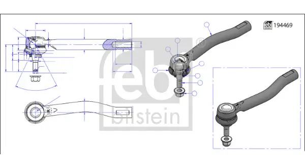 Spurstangenkopf Vorderachse links FEBI BILSTEIN 194469