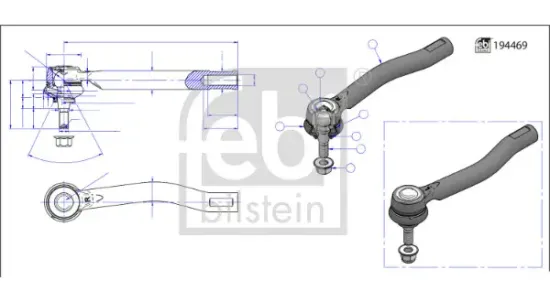 Spurstangenkopf Vorderachse links FEBI BILSTEIN 194469 Bild Spurstangenkopf Vorderachse links FEBI BILSTEIN 194469