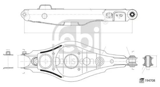 Lenker, Radaufhängung Hinterachse links unten hinten FEBI BILSTEIN 194708 Bild Lenker, Radaufhängung Hinterachse links unten hinten FEBI BILSTEIN 194708