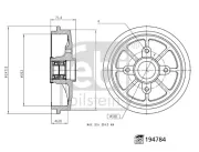 Bremstrommel Hinterachse FEBI BILSTEIN 194784