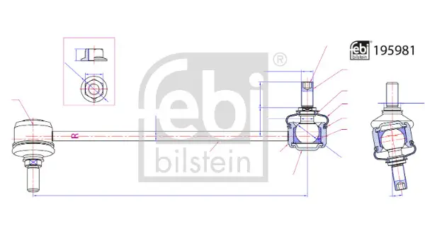 Stange/Strebe, Stabilisator Vorderachse rechts FEBI BILSTEIN 195981