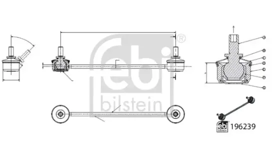Stange/Strebe, Stabilisator Hinterachse links FEBI BILSTEIN 196239 Bild Stange/Strebe, Stabilisator Hinterachse links FEBI BILSTEIN 196239