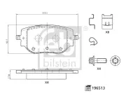 Bremsbelagsatz, Scheibenbremse Hinterachse FEBI BILSTEIN 196513