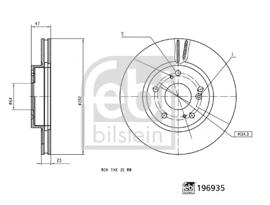 Bremsscheibe Vorderachse FEBI BILSTEIN 196935
