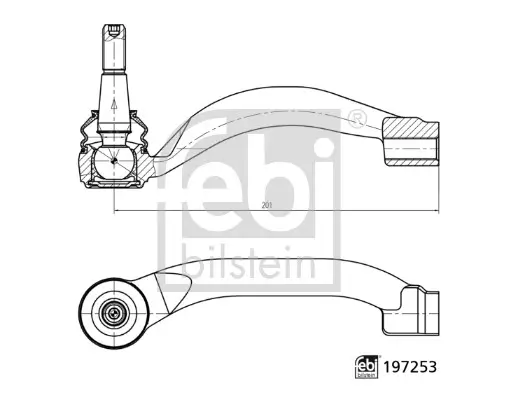 Spurstangenkopf Vorderachse links FEBI BILSTEIN 197253 Bild Spurstangenkopf Vorderachse links FEBI BILSTEIN 197253