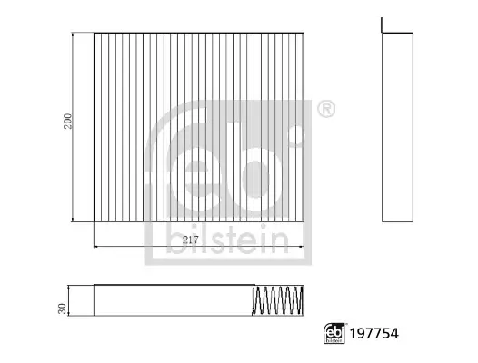 Filter, Innenraumluft FEBI BILSTEIN 197754 Bild Filter, Innenraumluft FEBI BILSTEIN 197754