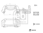 Halter, Bremssattel Vorderachse links Vorderachse rechts FEBI BILSTEIN 198709