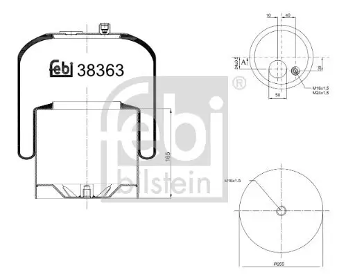 Federbalg, Luftfederung Hinterachse links Hinterachse rechts FEBI BILSTEIN 38363