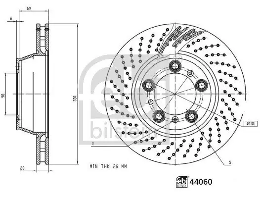 Bremsscheibe Hinterachse links FEBI BILSTEIN 44060 Bild Bremsscheibe Hinterachse links FEBI BILSTEIN 44060