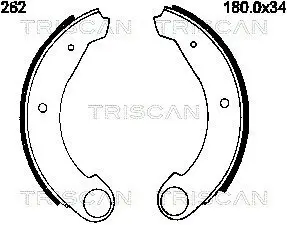 Bremsbackensatz Hinterachse TRISCAN 8100 38262 Bild Bremsbackensatz Hinterachse TRISCAN 8100 38262