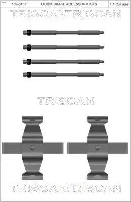 Zubehörsatz, Scheibenbremsbelag TRISCAN 8105 111638 Bild Zubehörsatz, Scheibenbremsbelag TRISCAN 8105 111638