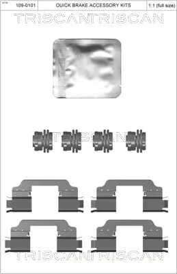 Zubehörsatz, Scheibenbremsbelag TRISCAN 8105 161623