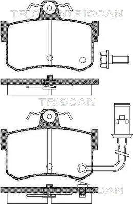 Bremsbelagsatz, Scheibenbremse Hinterachse TRISCAN 8110 10509 Bild Bremsbelagsatz, Scheibenbremse Hinterachse TRISCAN 8110 10509