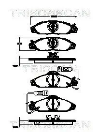 Bremsbelagsatz, Scheibenbremse Vorderachse TRISCAN 8110 10541