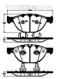 Bremsbelagsatz, Scheibenbremse TRISCAN 8110 11025