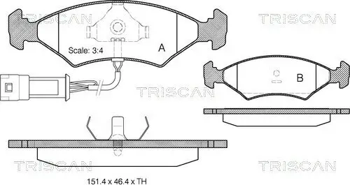 Bremsbelagsatz, Scheibenbremse TRISCAN 8110 16801 Bild Bremsbelagsatz, Scheibenbremse TRISCAN 8110 16801