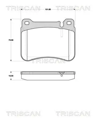 Bremsbelagsatz, Scheibenbremse Vorderachse TRISCAN 8110 23050 Bild Bremsbelagsatz, Scheibenbremse Vorderachse TRISCAN 8110 23050