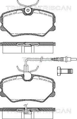 Bremsbelagsatz, Scheibenbremse Vorderachse TRISCAN 8110 28876 Bild Bremsbelagsatz, Scheibenbremse Vorderachse TRISCAN 8110 28876