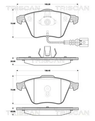 Bremsbelagsatz, Scheibenbremse Vorderachse TRISCAN 8110 29069 Bild Bremsbelagsatz, Scheibenbremse Vorderachse TRISCAN 8110 29069