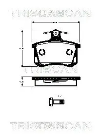 Bremsbelagsatz, Scheibenbremse Hinterachse TRISCAN 8110 29070