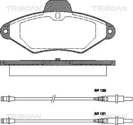 Bremsbelagsatz, Scheibenbremse Vorderachse TRISCAN 8110 38156