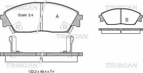 Bremsbelagsatz, Scheibenbremse TRISCAN 8110 40885