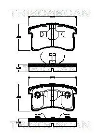 Bremsbelagsatz, Scheibenbremse TRISCAN 8110 41007