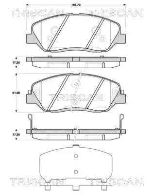 Bremsbelagsatz, Scheibenbremse TRISCAN 8110 43029