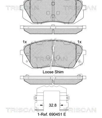 Bremsbelagsatz, Scheibenbremse TRISCAN 8110 43054 Bild Bremsbelagsatz, Scheibenbremse TRISCAN 8110 43054