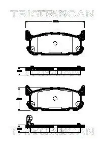 Bremsbelagsatz, Scheibenbremse Hinterachse TRISCAN 8110 50024