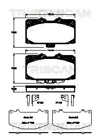 Bremsbelagsatz, Scheibenbremse Vorderachse TRISCAN 8110 68181