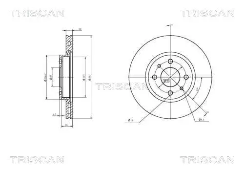Bremsscheibe TRISCAN 8120 10101C Bild Bremsscheibe TRISCAN 8120 10101C