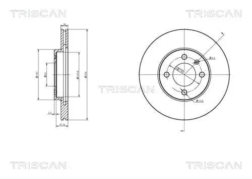 Bremsscheibe Vorderachse TRISCAN 8120 10105C Bild Bremsscheibe Vorderachse TRISCAN 8120 10105C
